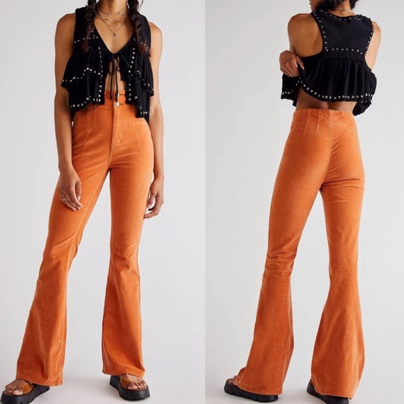 Free People Pants - We the Free | New Jayde super high rise flare cords pants Womens size 28 stretch